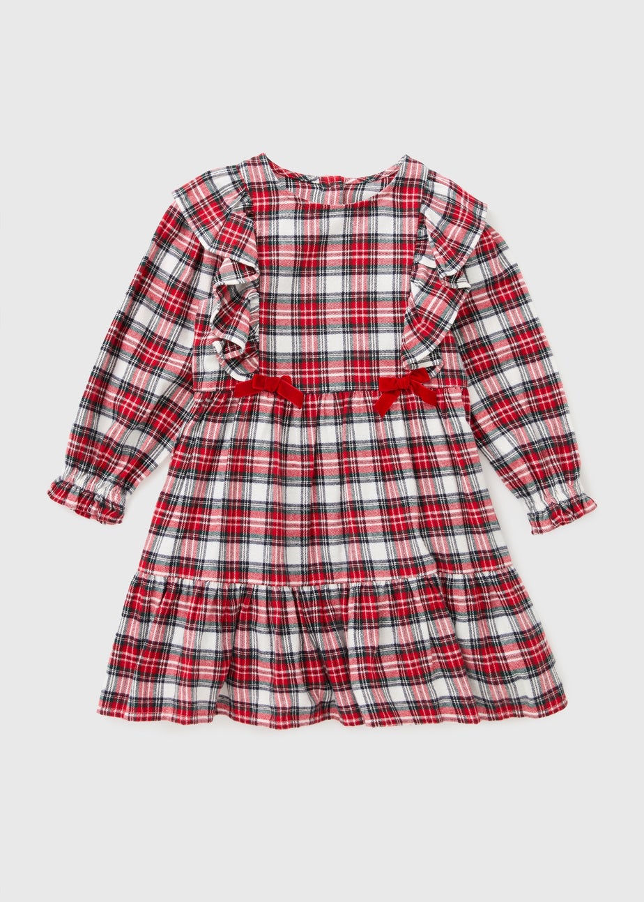 Girls Red Check Mini Me Dress (1-10yrs)