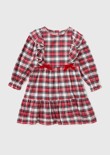Girls Red Check Mini Me Dress (1-10yrs)