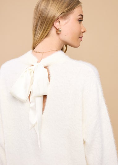 Little Mistress Oyster Soft Jumper with Bow Detail by Vicky Pattison
