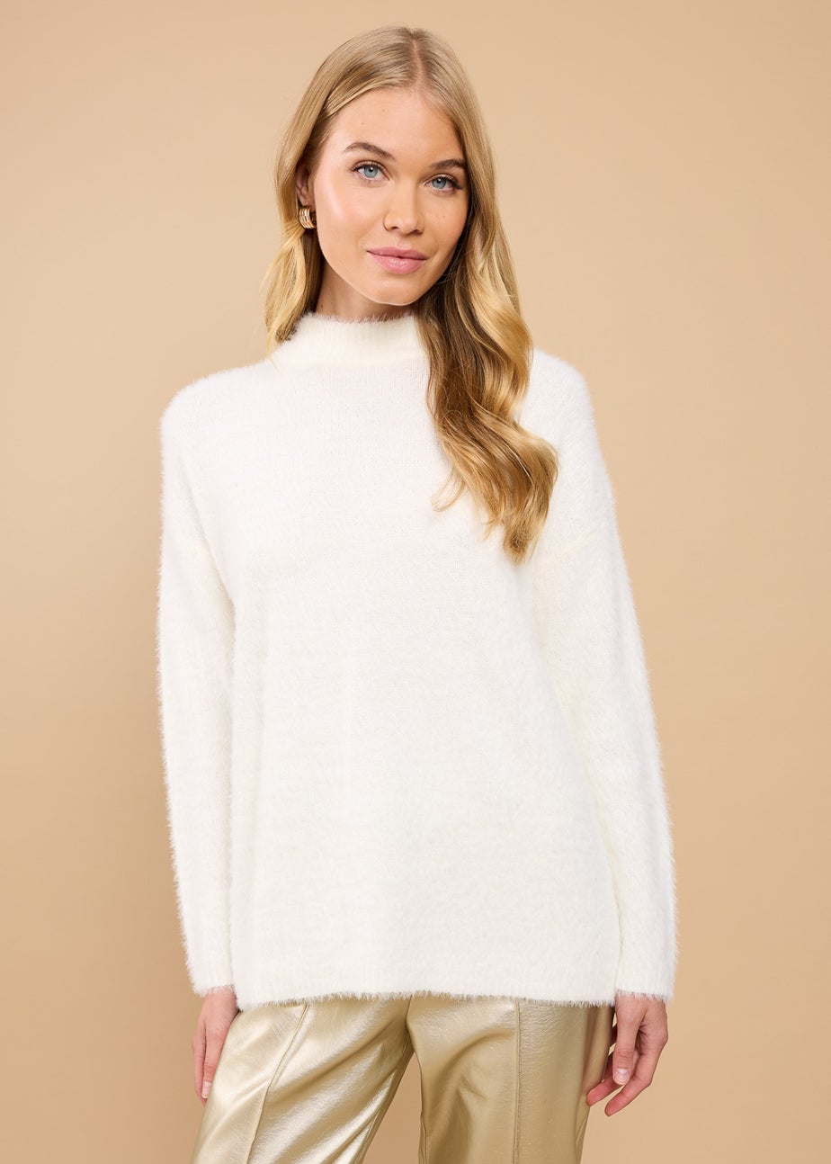 Little Mistress Oyster Soft Jumper with Bow Detail by Vicky Pattison