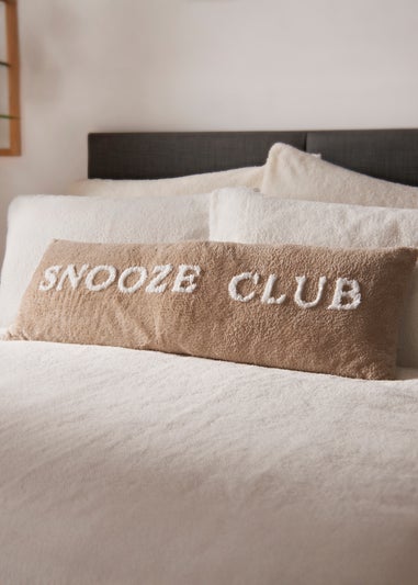 Beige Snooze Club Bolster Cushion