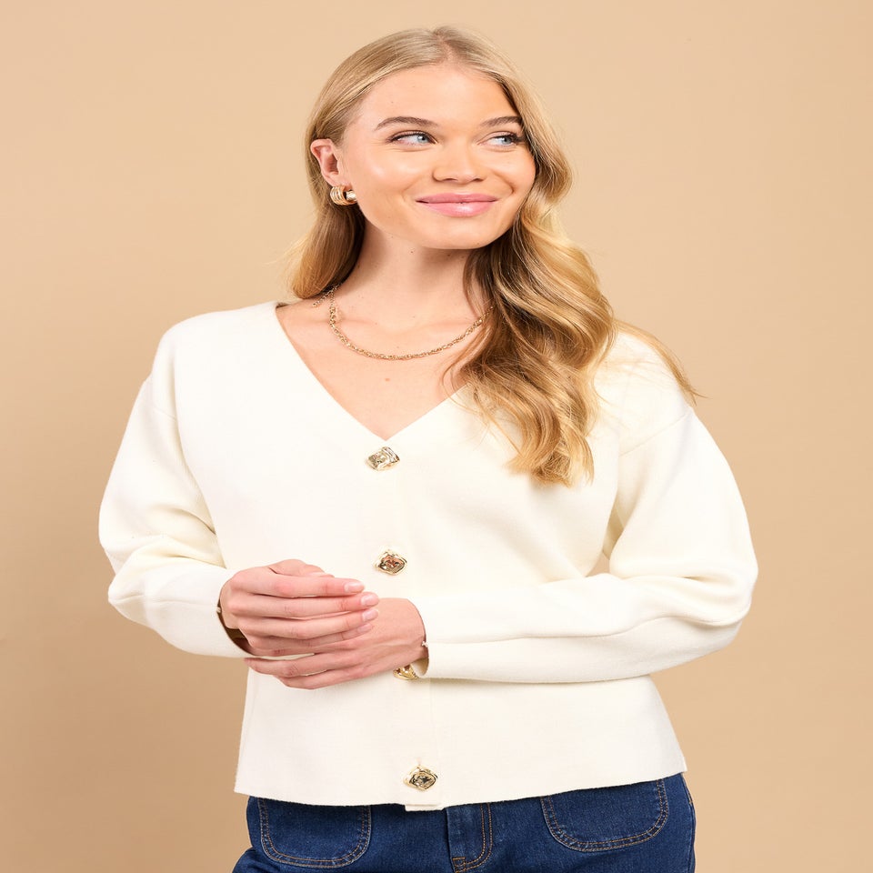 Little Mistress Oyster Structured Cardigan by Vicky Pattison