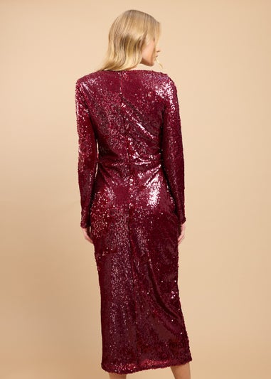 Little Mistress Red Sequin Midaxi Dress by Vicky Pattison