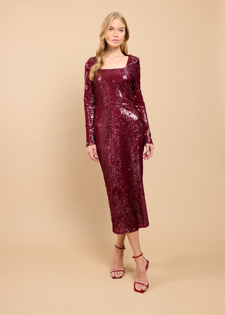 Little Mistress Red Sequin Midaxi Dress by Vicky Pattison
