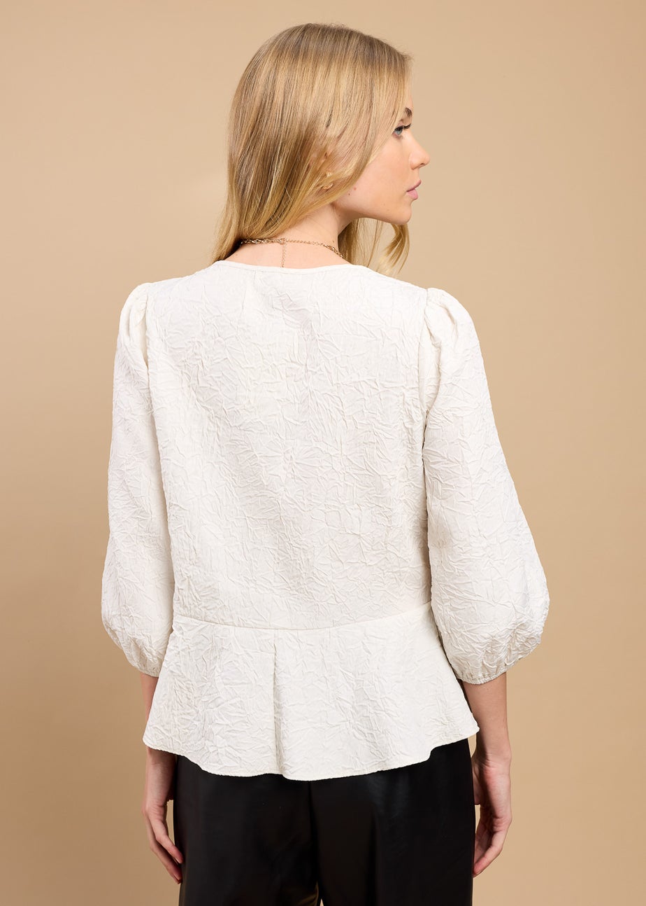 Little Mistress Oyster Textured Blouse by Vicky Pattison