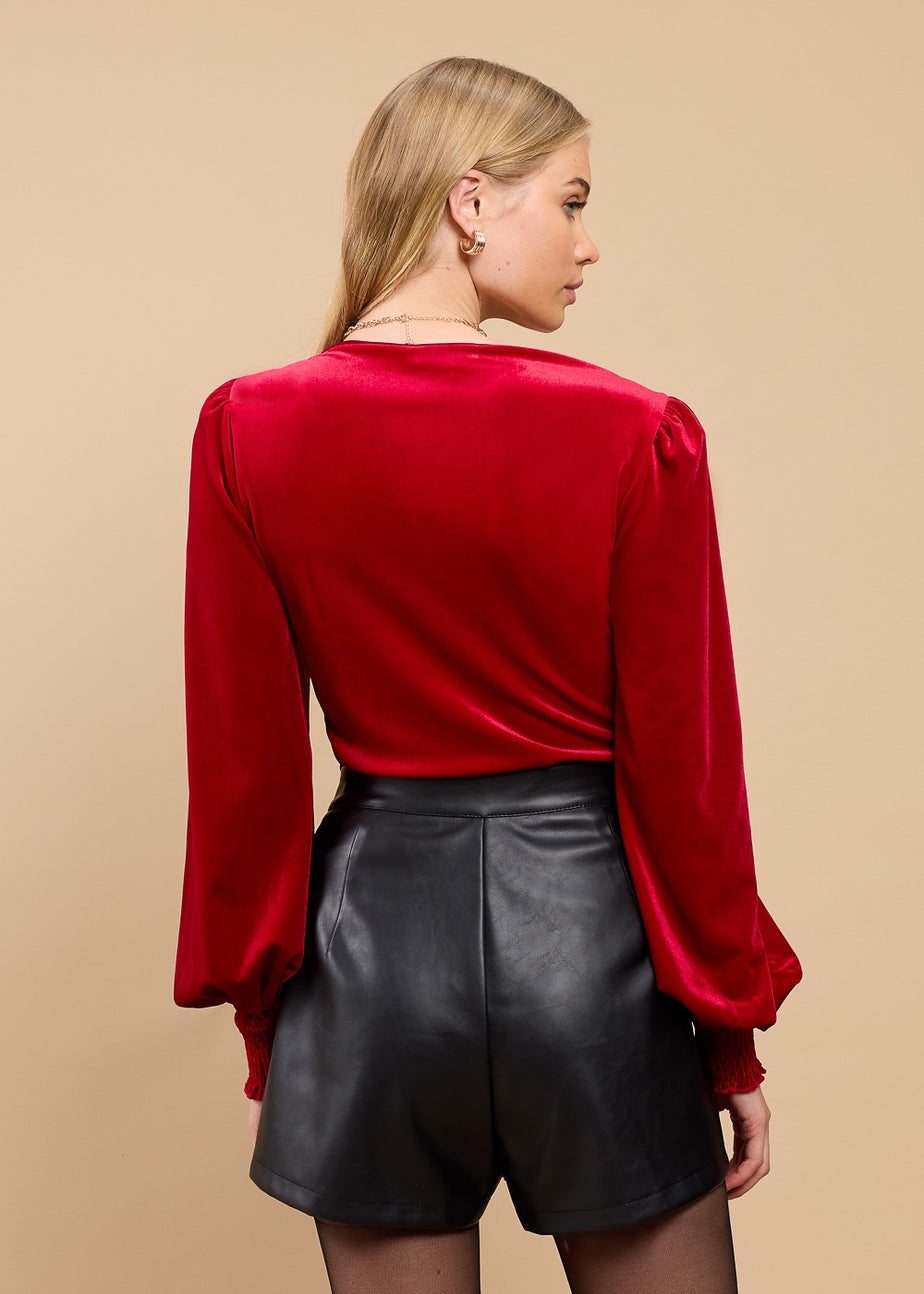 Little Mistress Ruby Red Velvet Sweetheart Blouse by Vicky Pattison