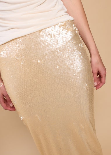 Little Mistress Oyster Sequin Midaxi Skirt by Vicky Pattison