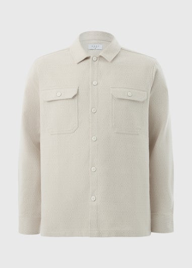 Cream Textured Overshirt