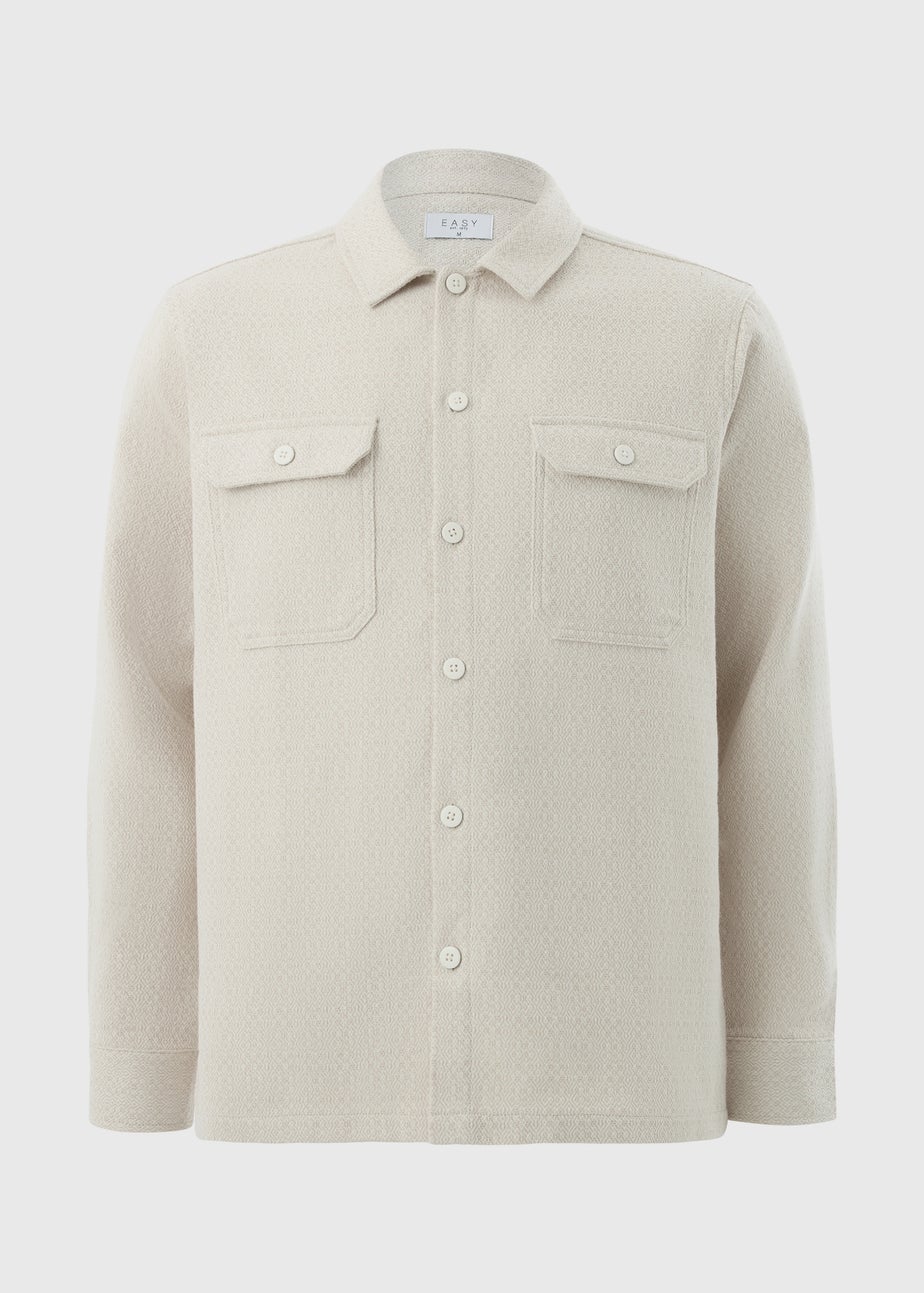 Cream Textured Overshirt