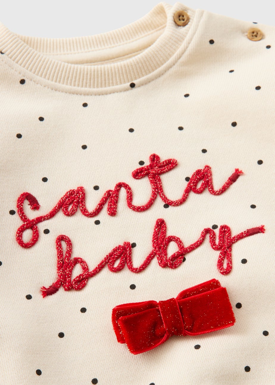 Baby Cream Santa Baby Sweatshirt & Legging Set (Newborn-23mths)
