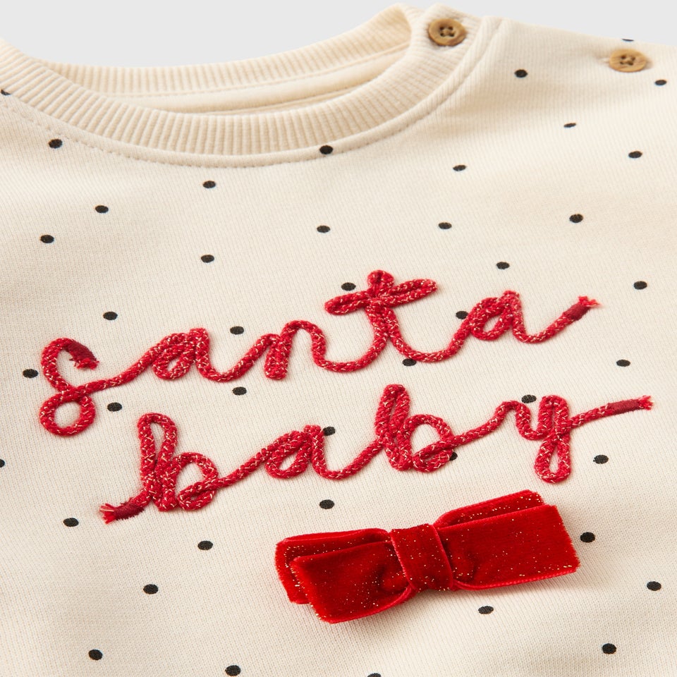 Baby Cream Santa Baby Sweatshirt & Legging Set (Newborn-23mths)