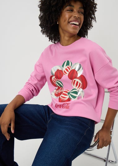 Pink Coca Cola Christmas Sweatshirt