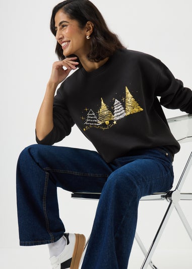 Black Christmas Tree Sweatshirt
