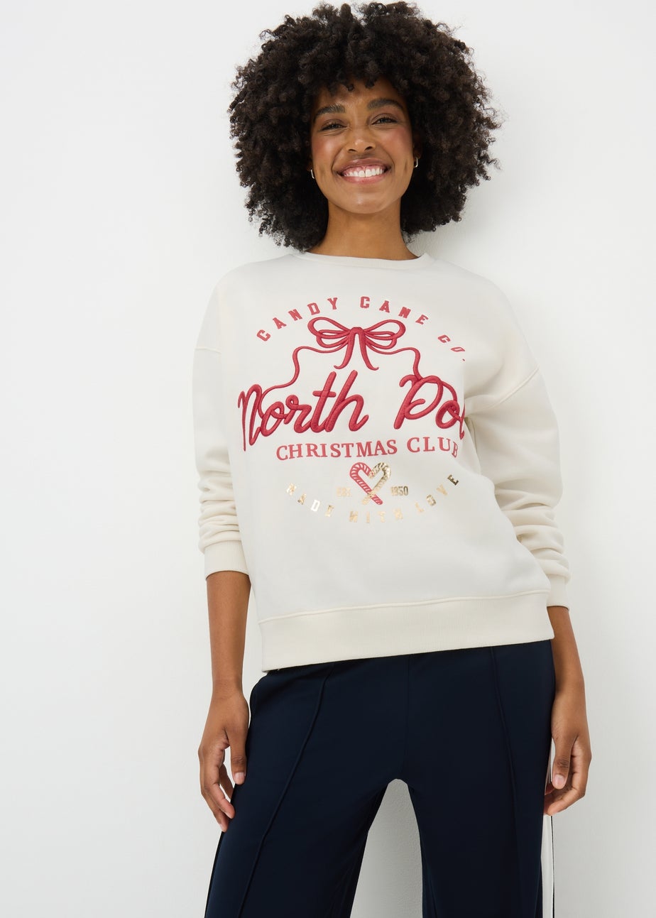 Cream Mini Me Candy Cane Jumper
