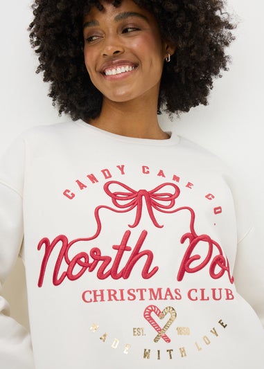 Cream Mini Me Candy Cane Jumper