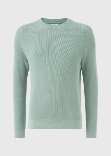 Mint Ribbed Crew Jumper