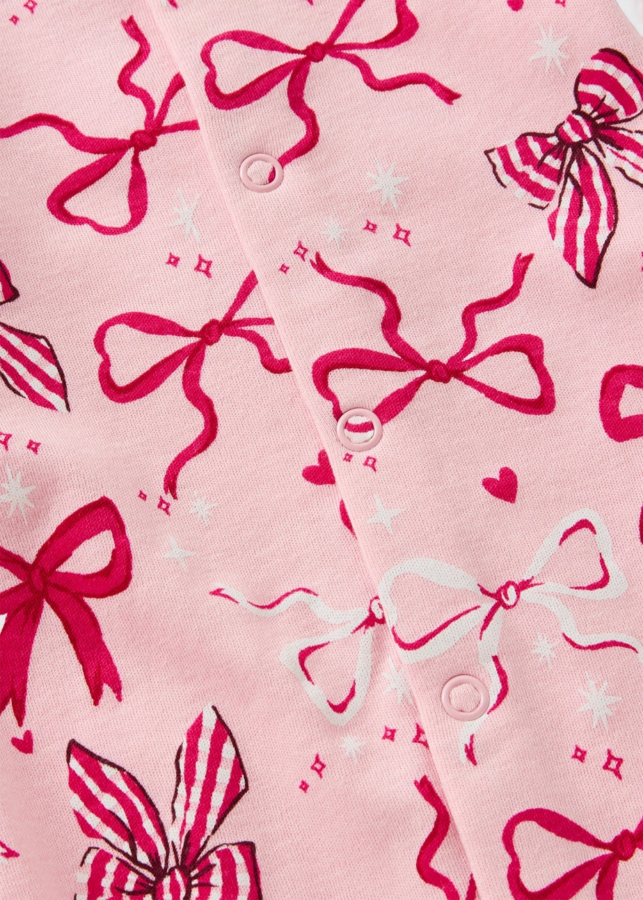 Baby Pink Bow Mini Me Sleepsuit (Newborn-23mths)