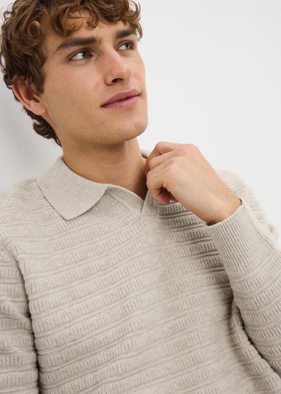 Stone Open Neck Polo Top