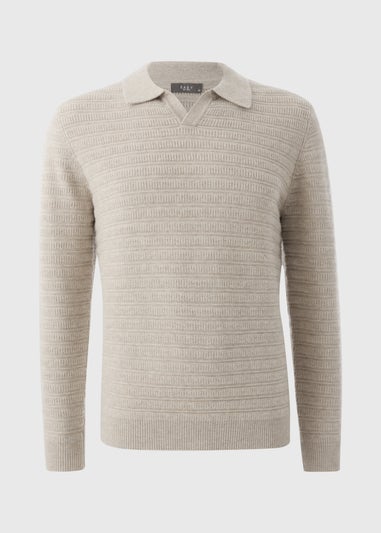 Stone Open Neck Polo Top