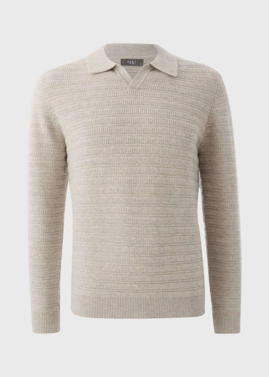 Stone Open Neck Polo Top