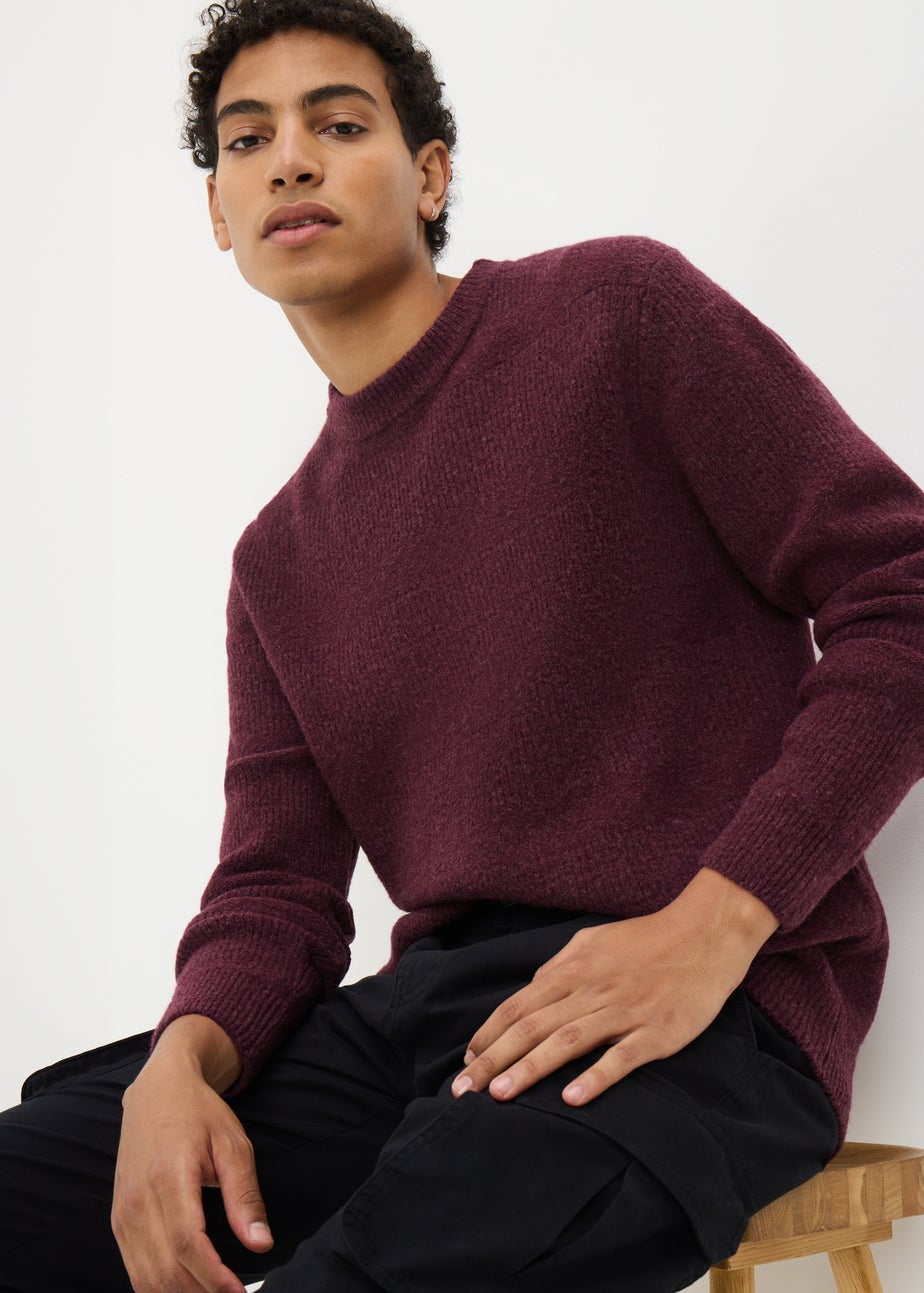 Burgundy Cosy Crew Neck Jumper
