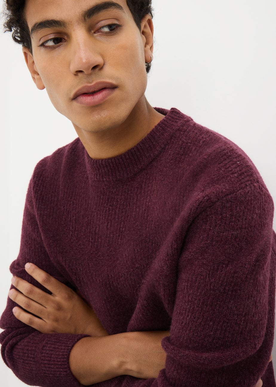 Burgundy Cosy Crew Neck Jumper