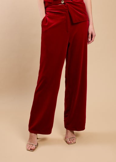 Little Mistress Ruby Red Wide Leg Trousers by Vicky Pattison