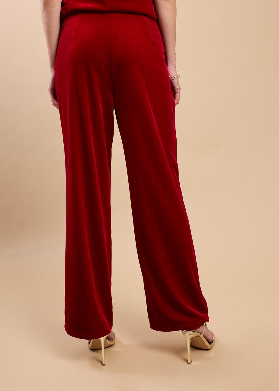Little Mistress Ruby Red Wide Leg Trousers by Vicky Pattison