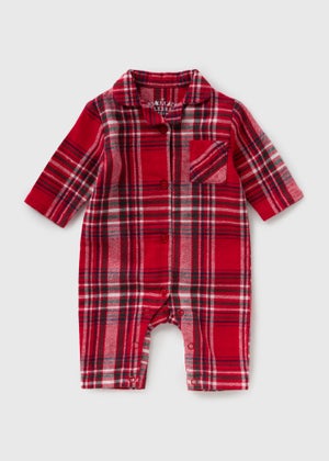 Baby Red Check Romper (Newborn-23mths)