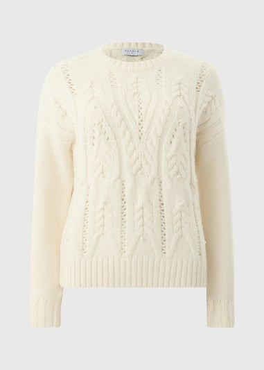Papaya Petite Cream Pearl Cable Jumper