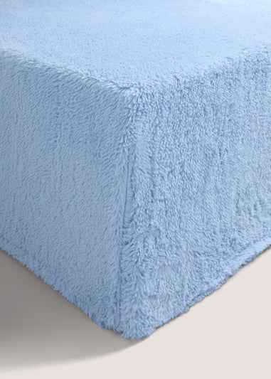 Blue Teddy Fleece Fitted Sheet