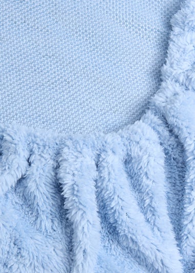 Blue Teddy Fleece Fitted Sheet