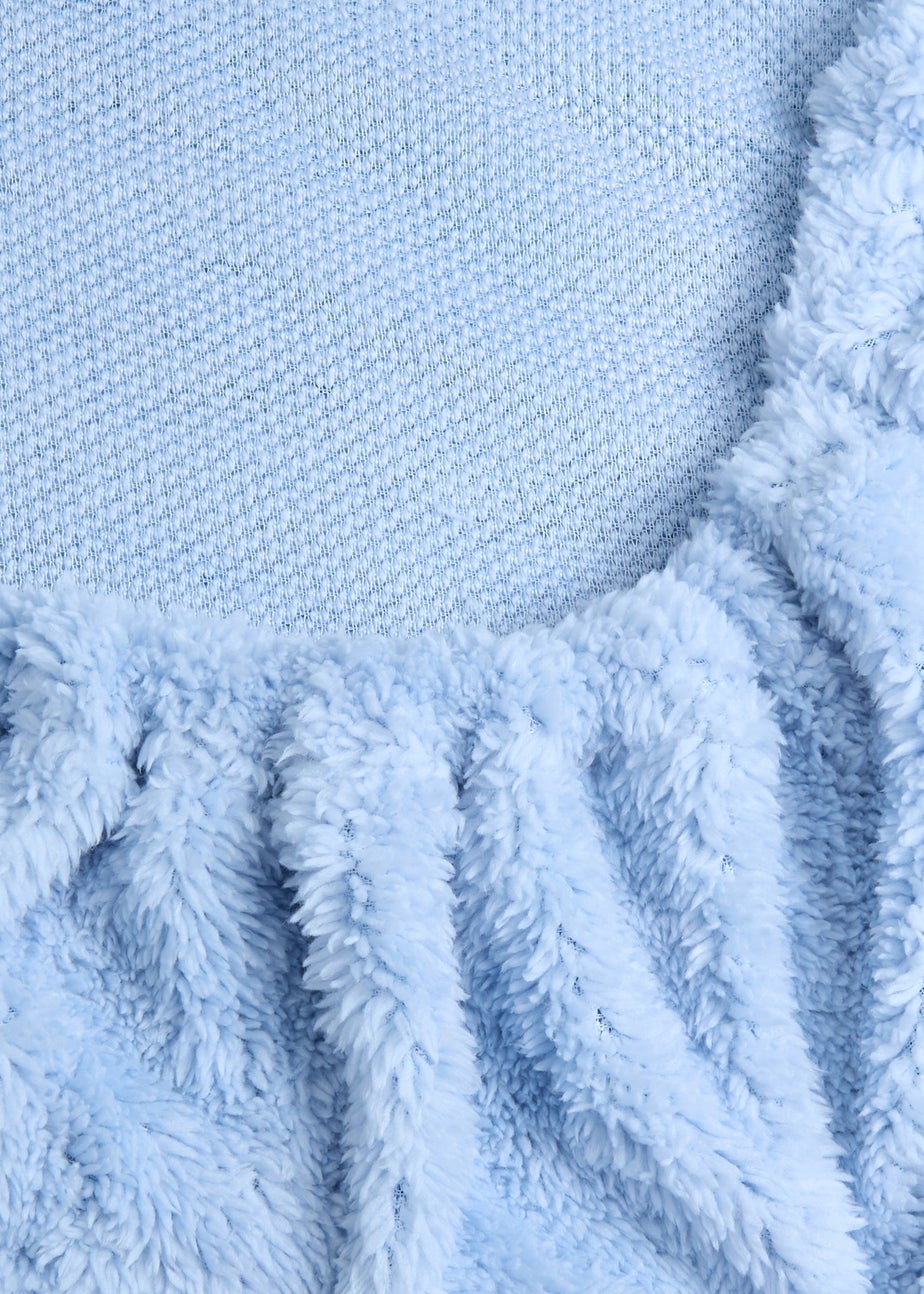 Blue Teddy Fleece Fitted Sheet