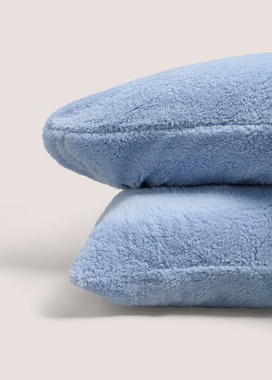 Blue Teddy Fleece Pillow Case