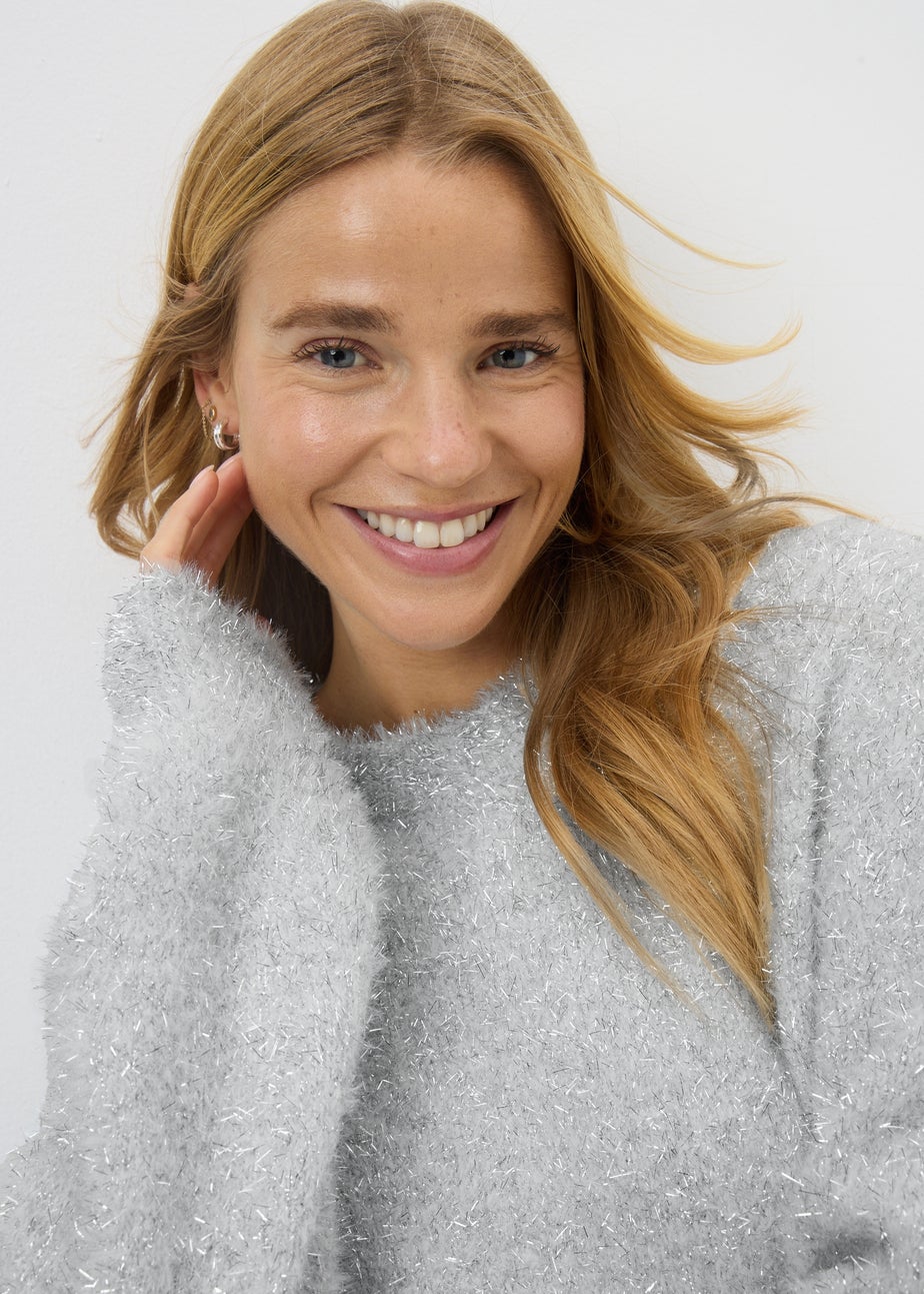 Papaya Petite Cream Tinsel Jumper