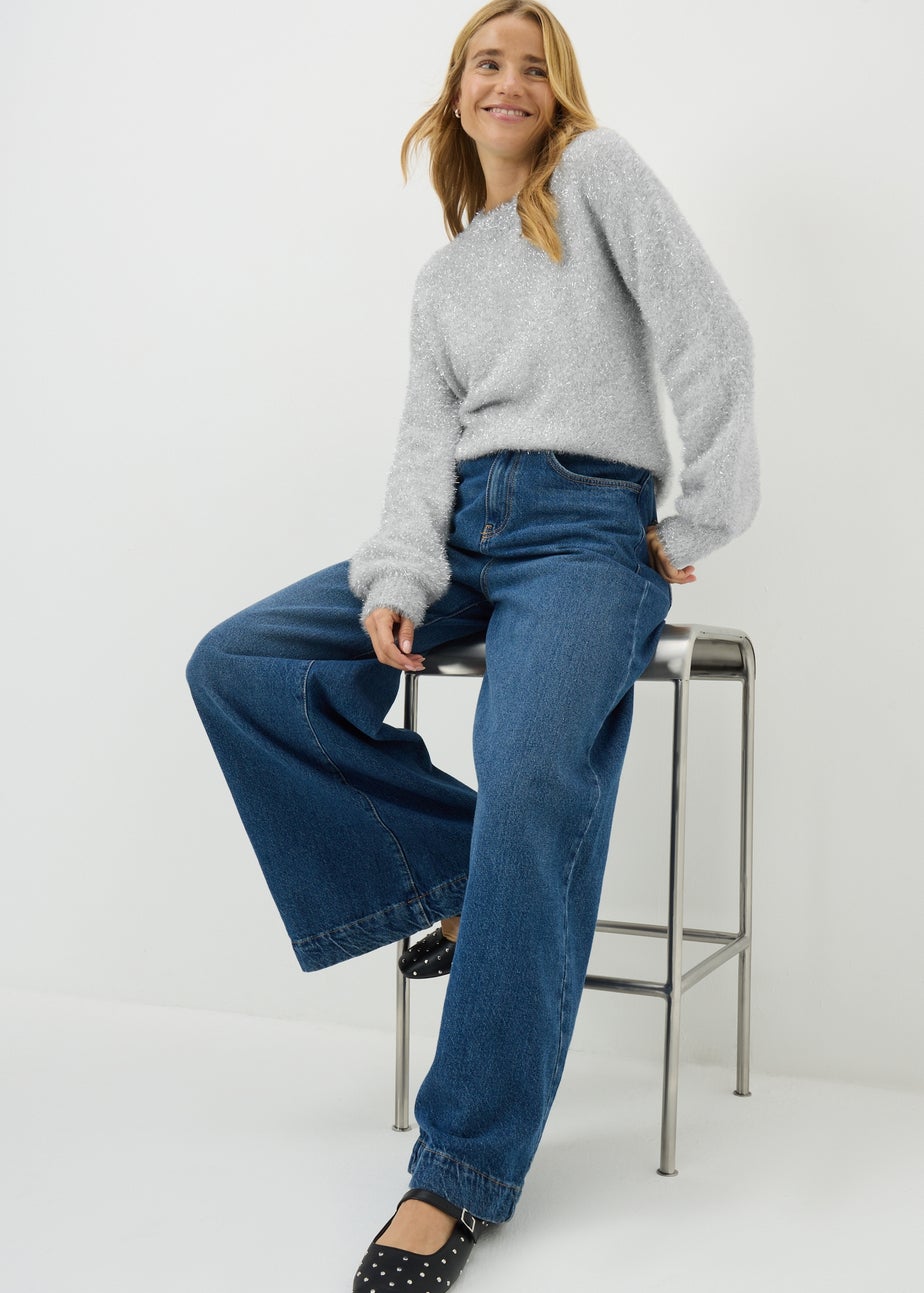 Papaya Petite Cream Tinsel Jumper