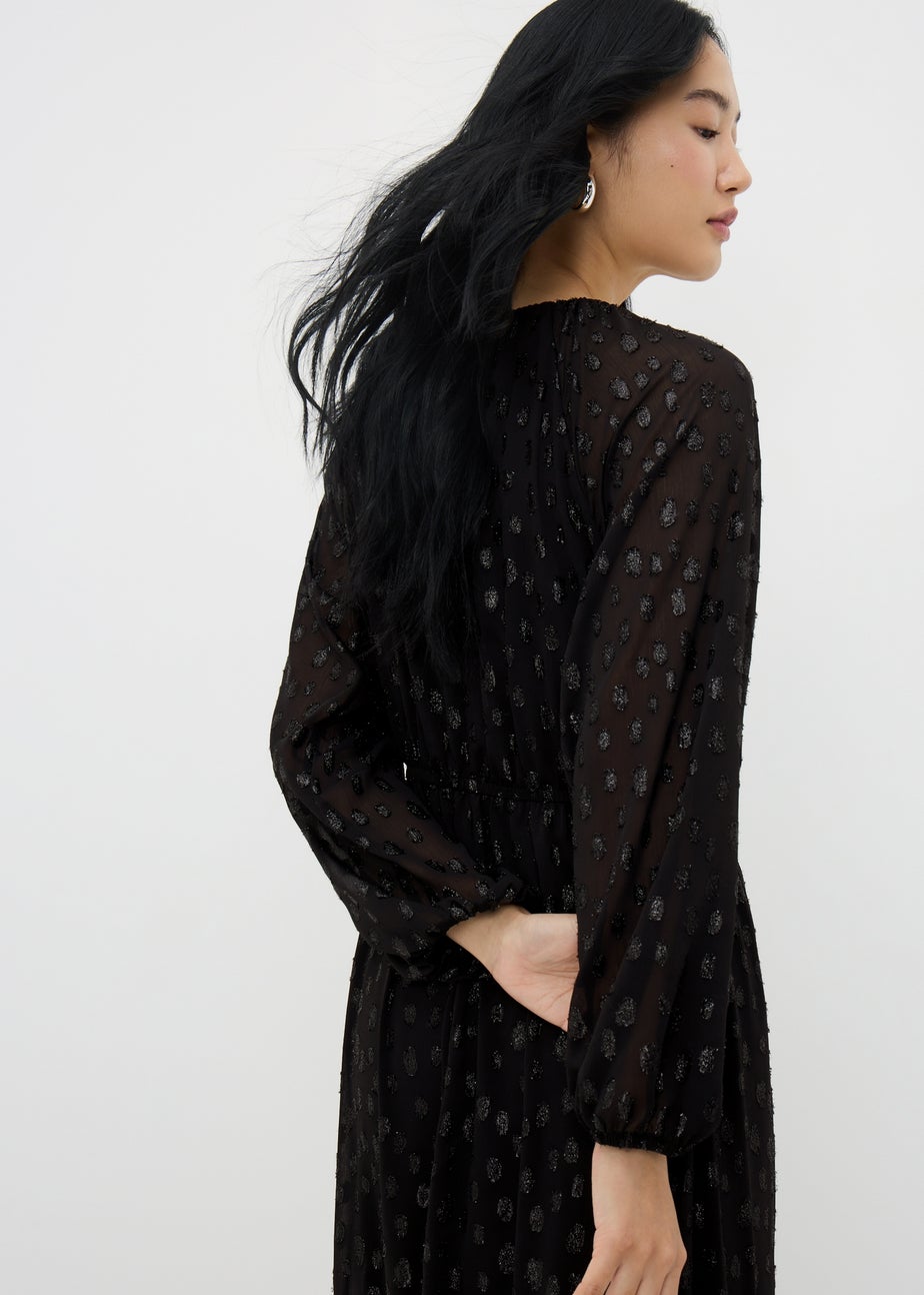 Papaya Petite Black Chiffon Midaxi Dress