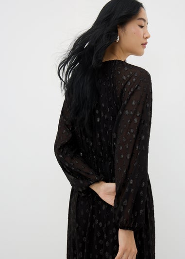 Papaya Petite Black Chiffon Midaxi Dress