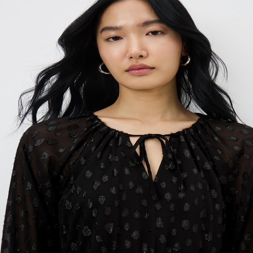 Papaya Petite Black Chiffon Midaxi Dress