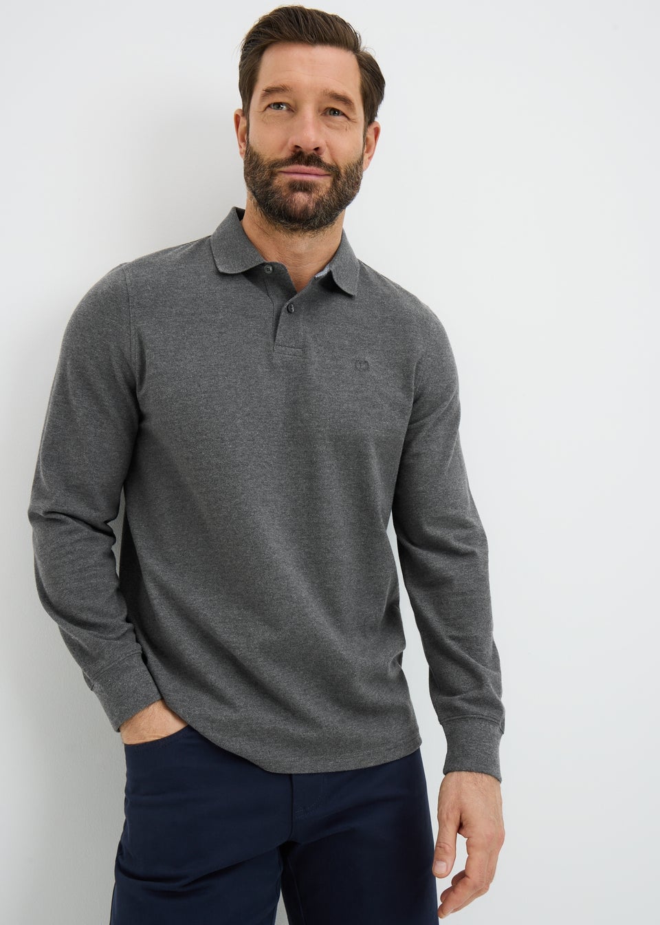 Lincoln Grey Textured Polo Top
