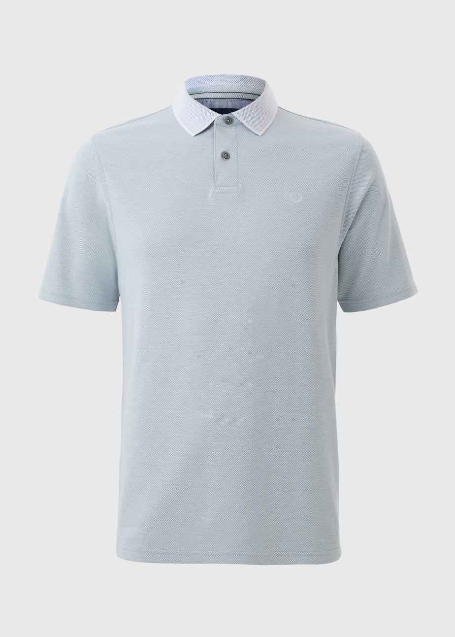 Lincoln Light Blue Smart Textured Polo Top