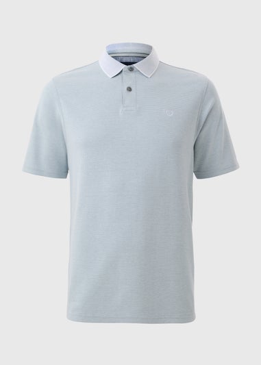 Lincoln Light Blue Smart Textured Polo Top