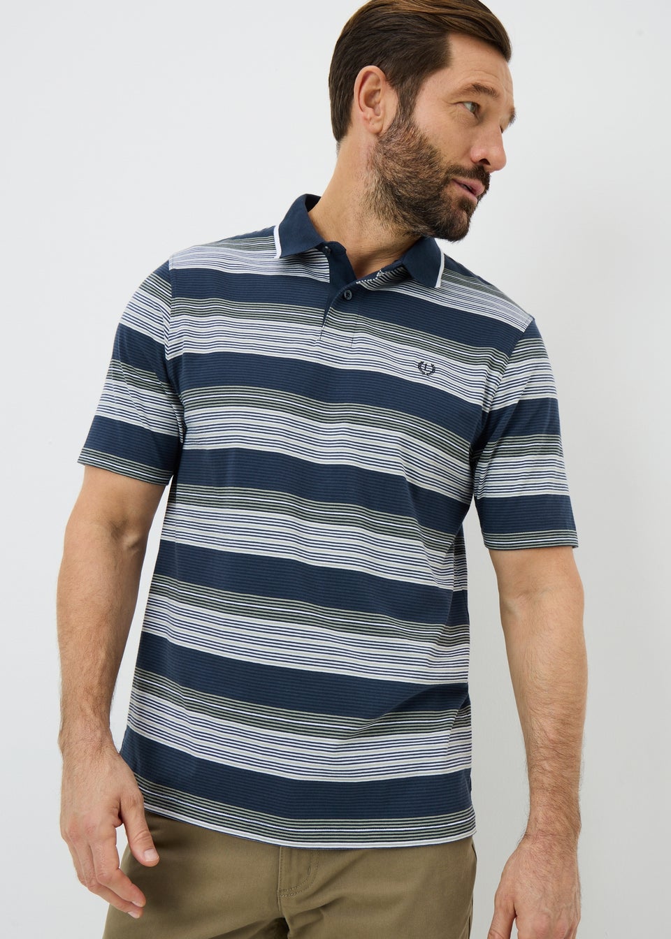 Lincoln Navy Stripe Polo Shirt