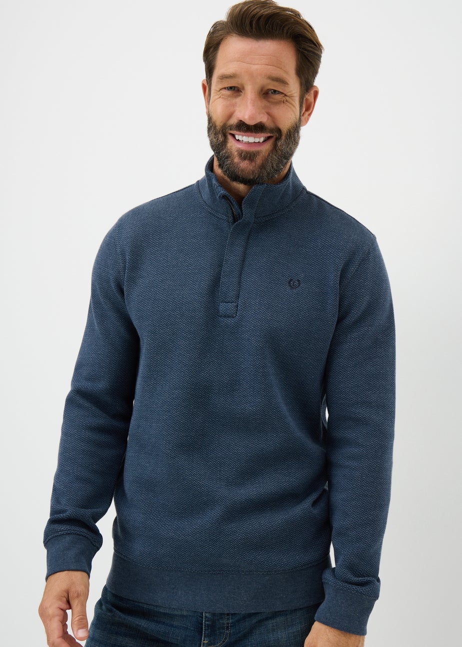 Lincoln Navy 1/4 Zip Sweatshirt