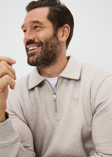 Lincoln Oatmeal Polo Sweatshirt