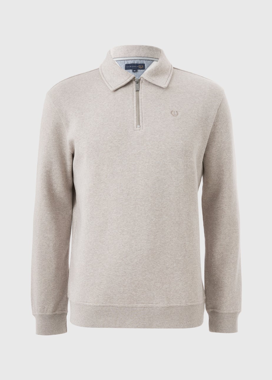 Lincoln Oatmeal Polo Sweatshirt
