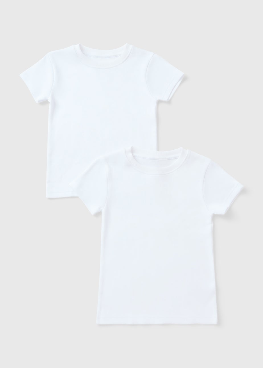 2 Pack Boys White Thermal T-Shirts (2-13yrs)