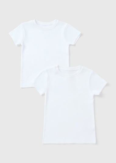 2 Pack Boys White Thermal T-Shirts (2-13yrs)
