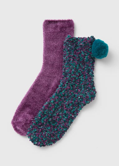 2 Pack Multicoloured Cosy Socks
