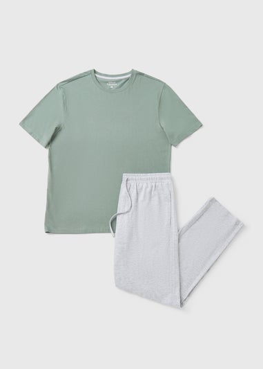 Green Basic Long Sleeve Pyjama Set